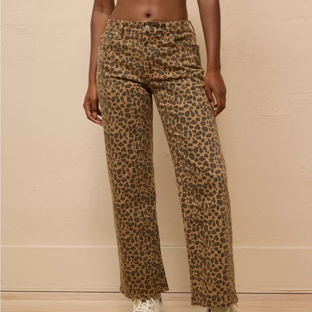 AE Stretch Leopard High-Waisted Stovepipe Ankle Pant